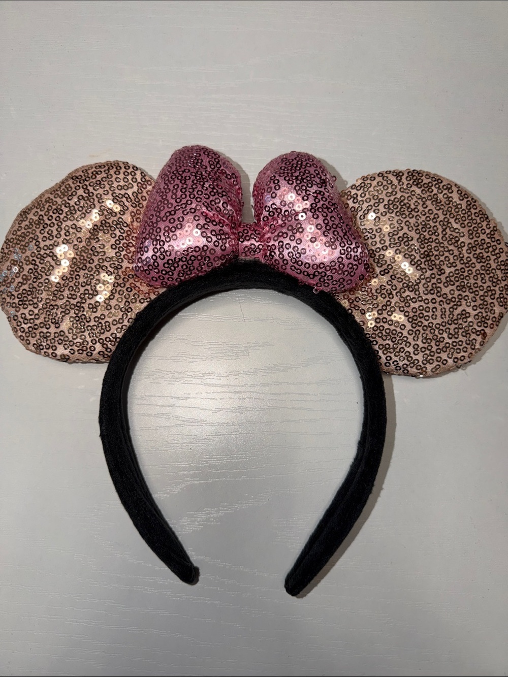 NWOT Sequin Mouse Ear Headband with Pink Bow - Unbranded
